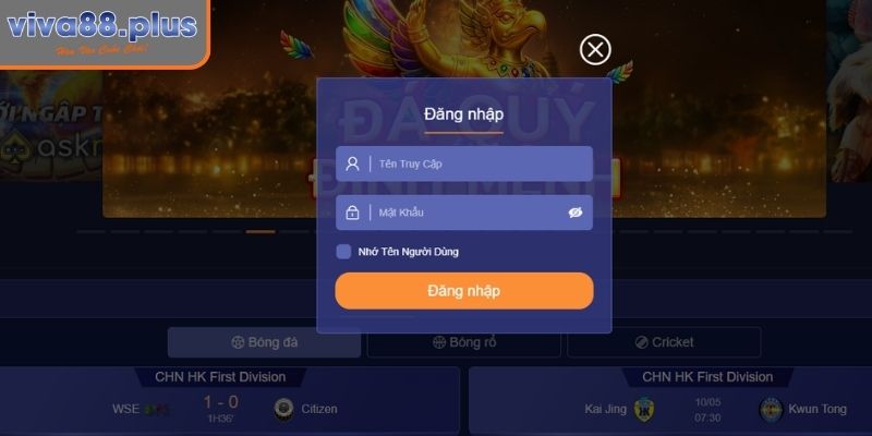 Các bước đăng nhập Viva88
