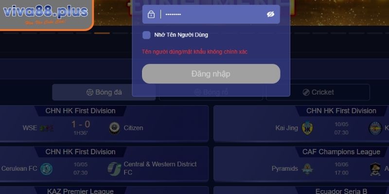 Lưu ý khi đăng nhập Viva88